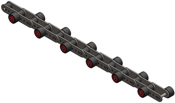 CORRENTE DE PASSO LONGO (DUPLO) COM ROLO LATERAL TIPO Z