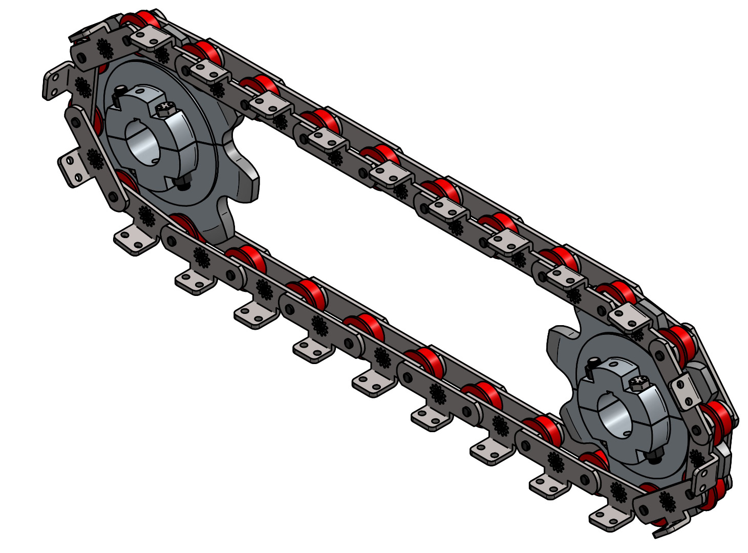 CORRENTE TRANSPORTADORA COM ENGRENAGEM BI-PARTIDA PARA CORRENTE TRANSPORTADORA - ENCO CORRENTES